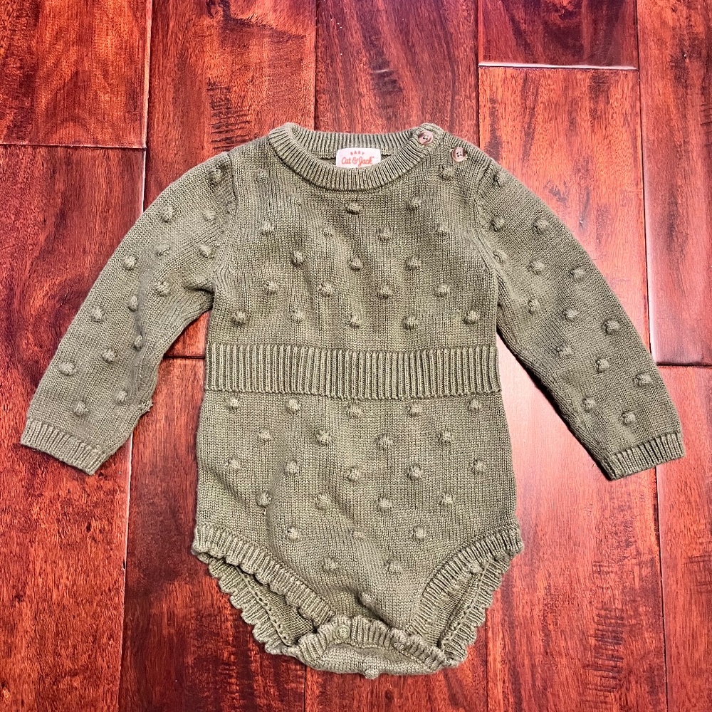 Green knit onesie